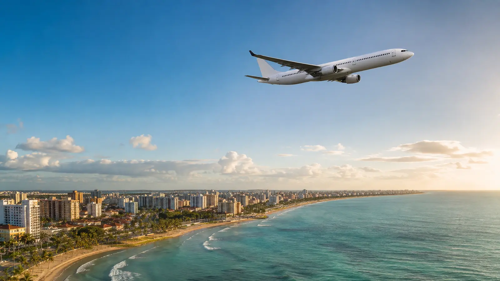 Aeronave sem identificação sobrevoa uma cidade litorânea do Nordeste brasileiro